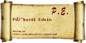 Pákozdi Edvin névjegykártya